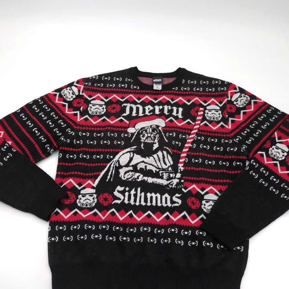 Star Wars‎ Merry Sithmas Ugly Christmas Sweater Men's Size L Darth Vader Holiday